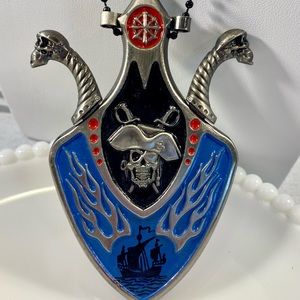 LONG Pirate Medallion Necklace
